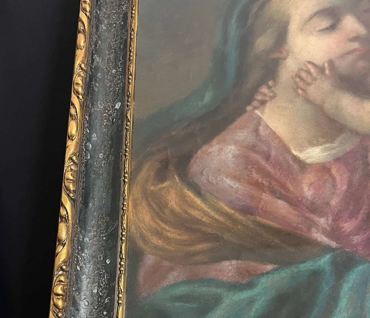 Grand tableau « Vierge à l’Enfant » , pastel-photo-7