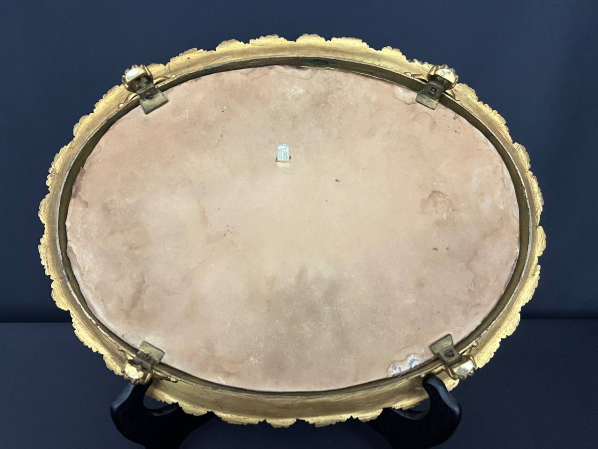 Oval Tray In Chased And Gilded Bronze – 19th Century-photo-3