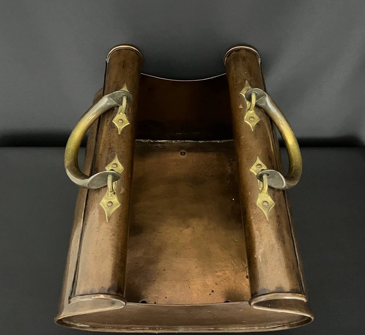 Designer Copper Log Holder, Jean Paul Thévenot, Meilleur Ouvrier De France (best Craftsman Of France)-photo-4