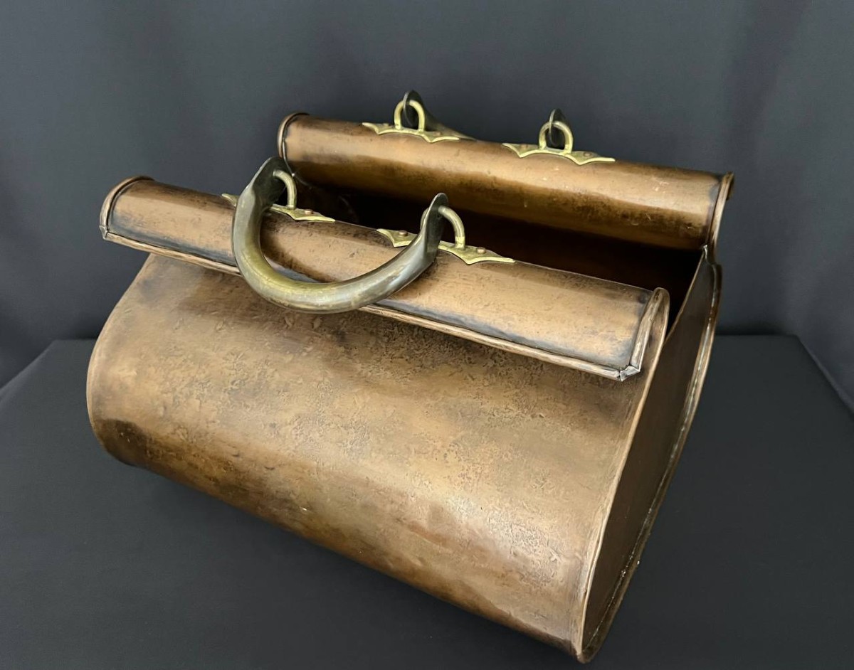 Designer Copper Log Holder, Jean Paul Thévenot, Meilleur Ouvrier De France (best Craftsman Of France)