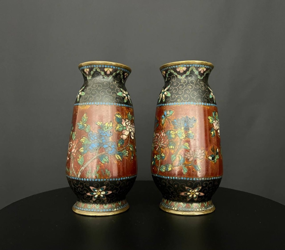 Pair Of Cloisonné Vases – China, Early 20th Century-photo-4