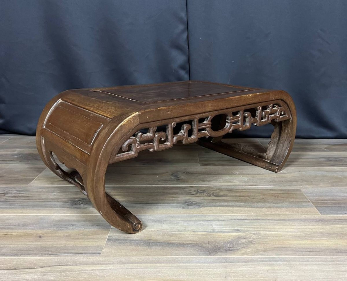 Asian Coffee Table In Carved Exotic Wood-photo-1