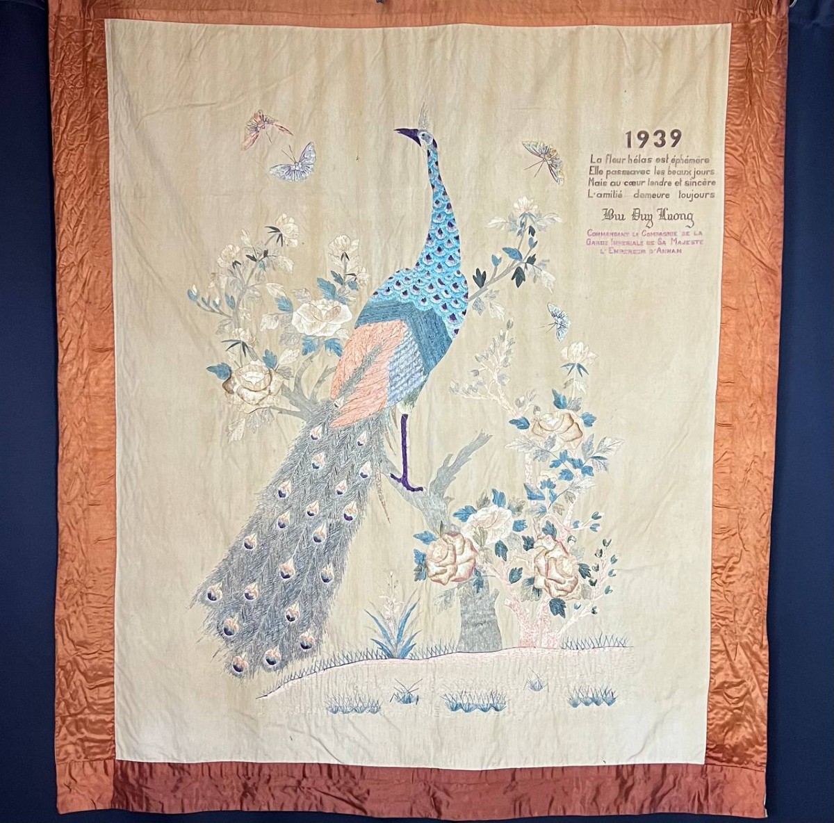 Antique Asian Embroidery On Silk, Vietnam