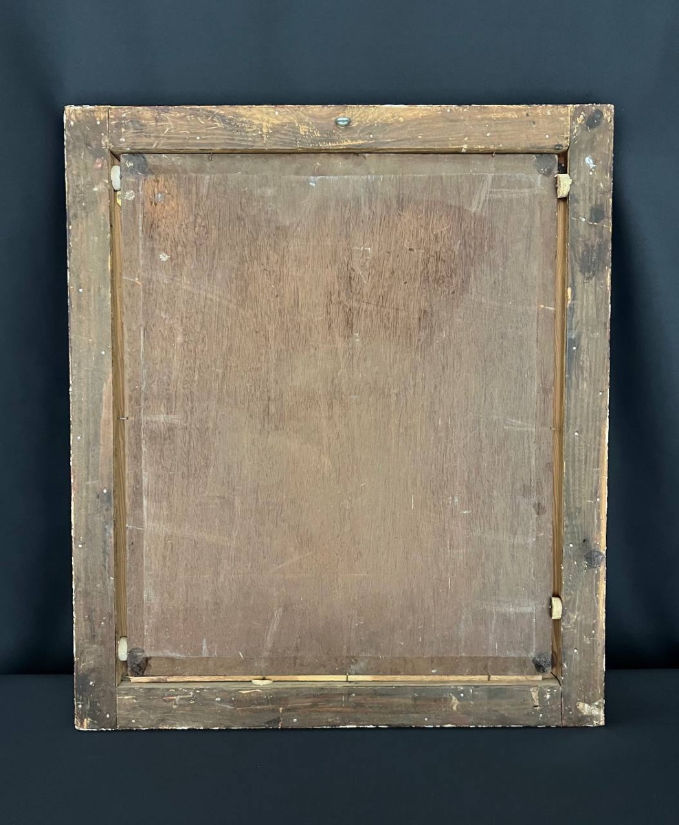 Huile sur panneau – Intérieur d’église - Alphonse Cellier -photo-4