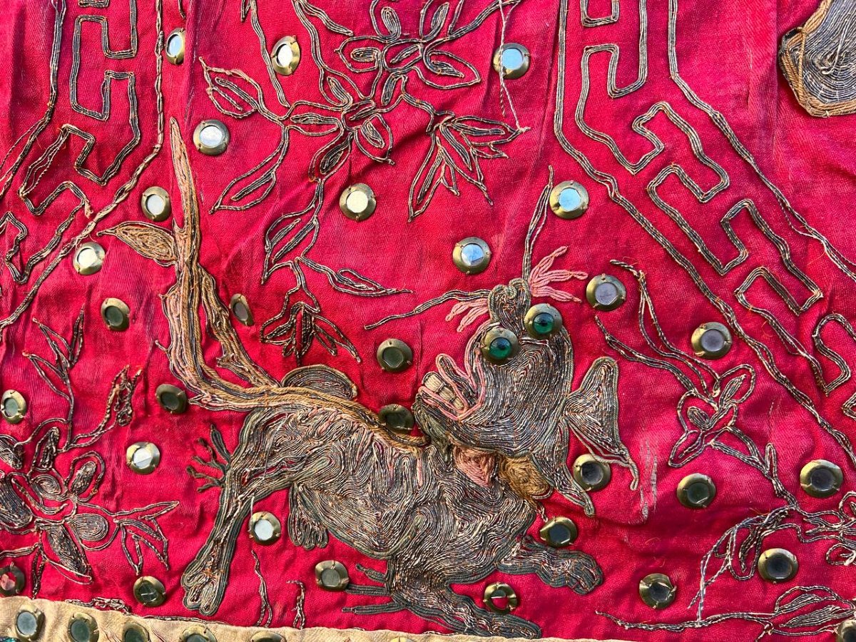 Bannière textile chinoise en soie brodée – fin XIXe / début XXe siècle-photo-4