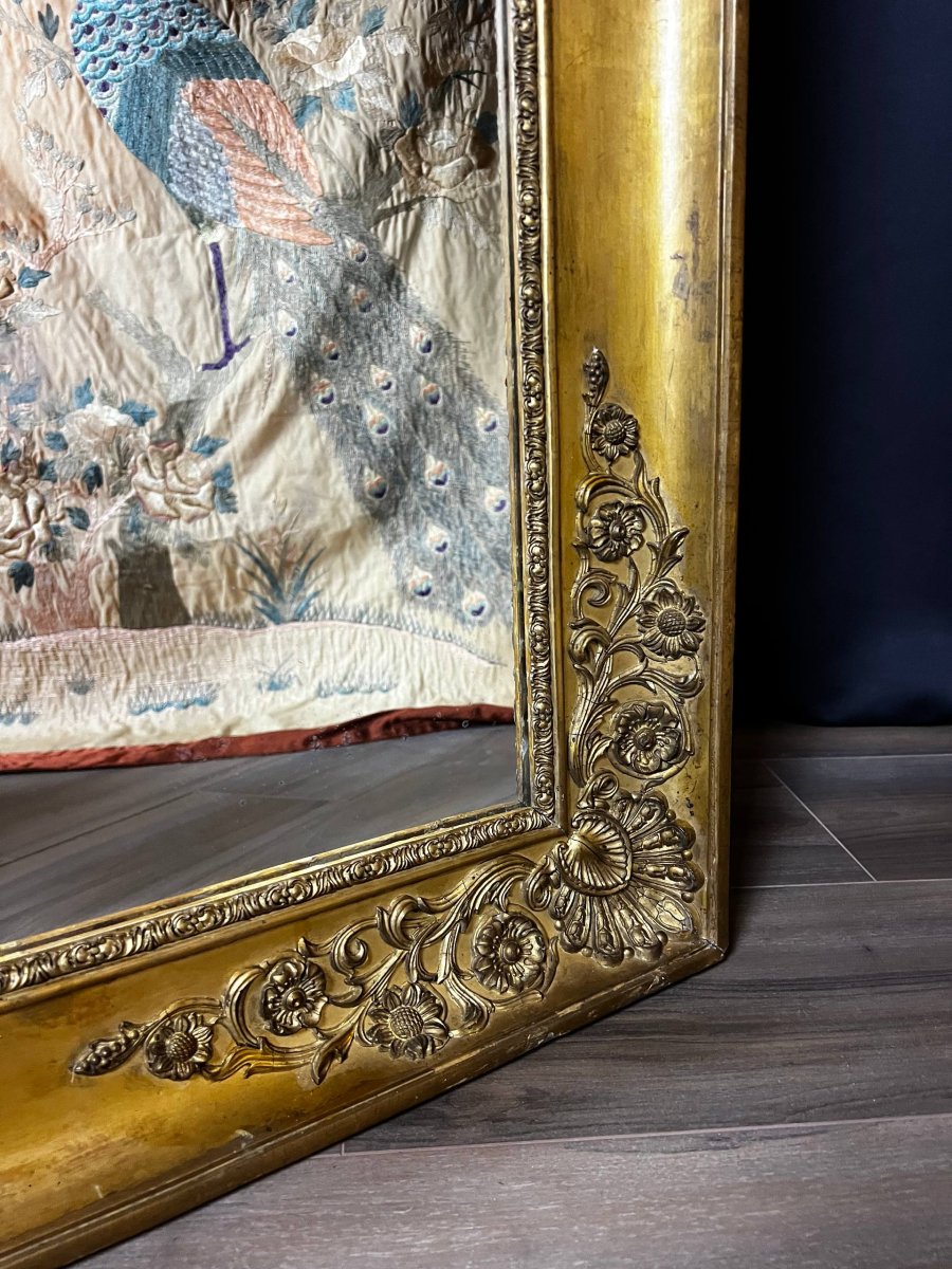 Miroir en bois doré sculpté, de style Empire-photo-4