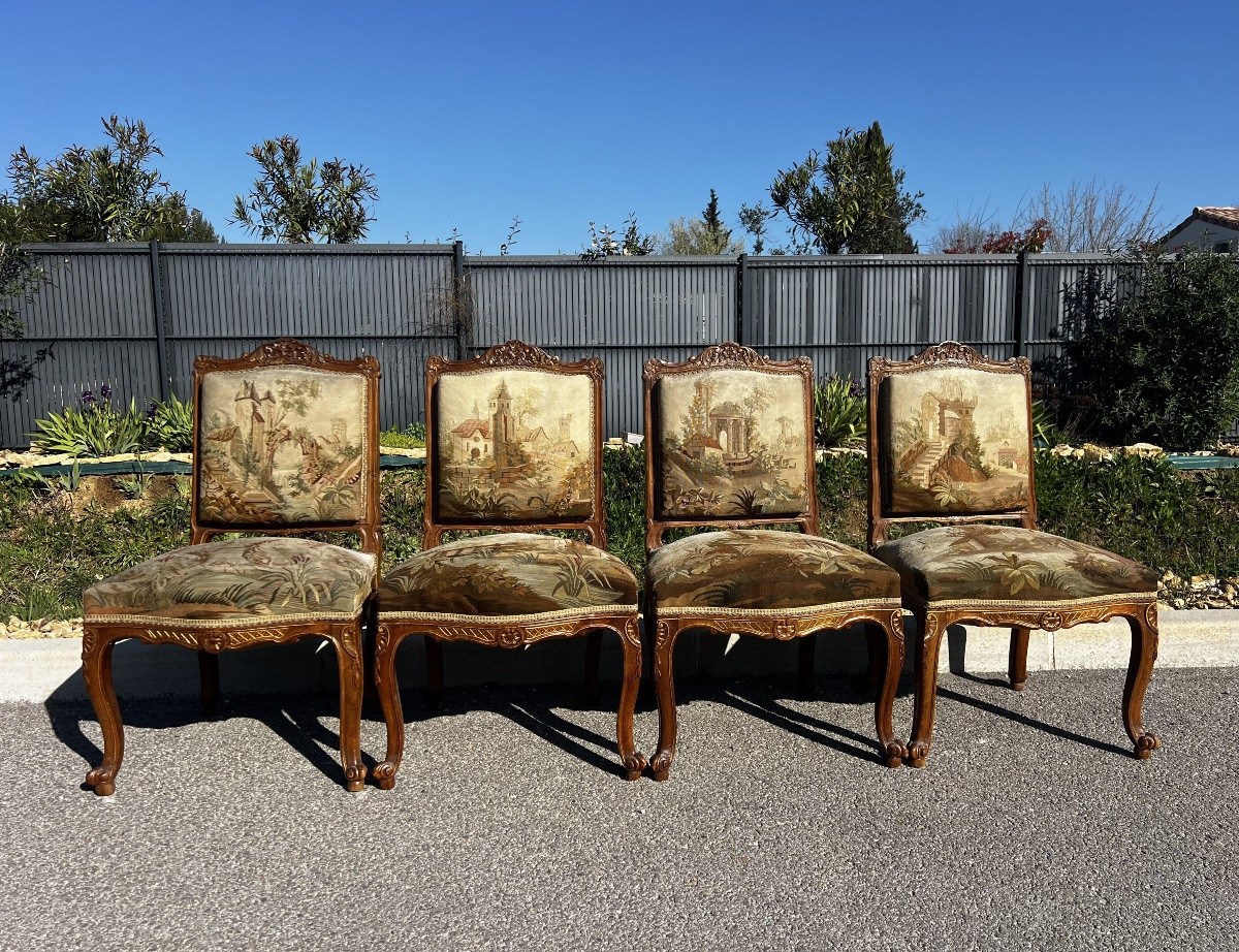 Set Of 4 Chairs From The Napoleon III Period, Regency Style-photo-2