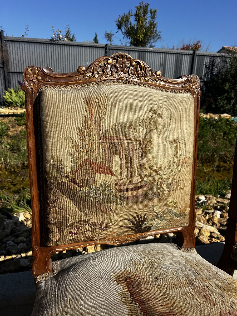 Set Of 4 Chairs From The Napoleon III Period, Regency Style-photo-1