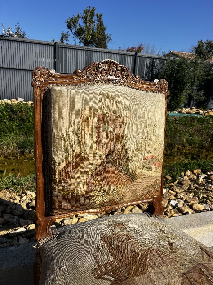 Set Of 4 Chairs From The Napoleon III Period, Regency Style-photo-2