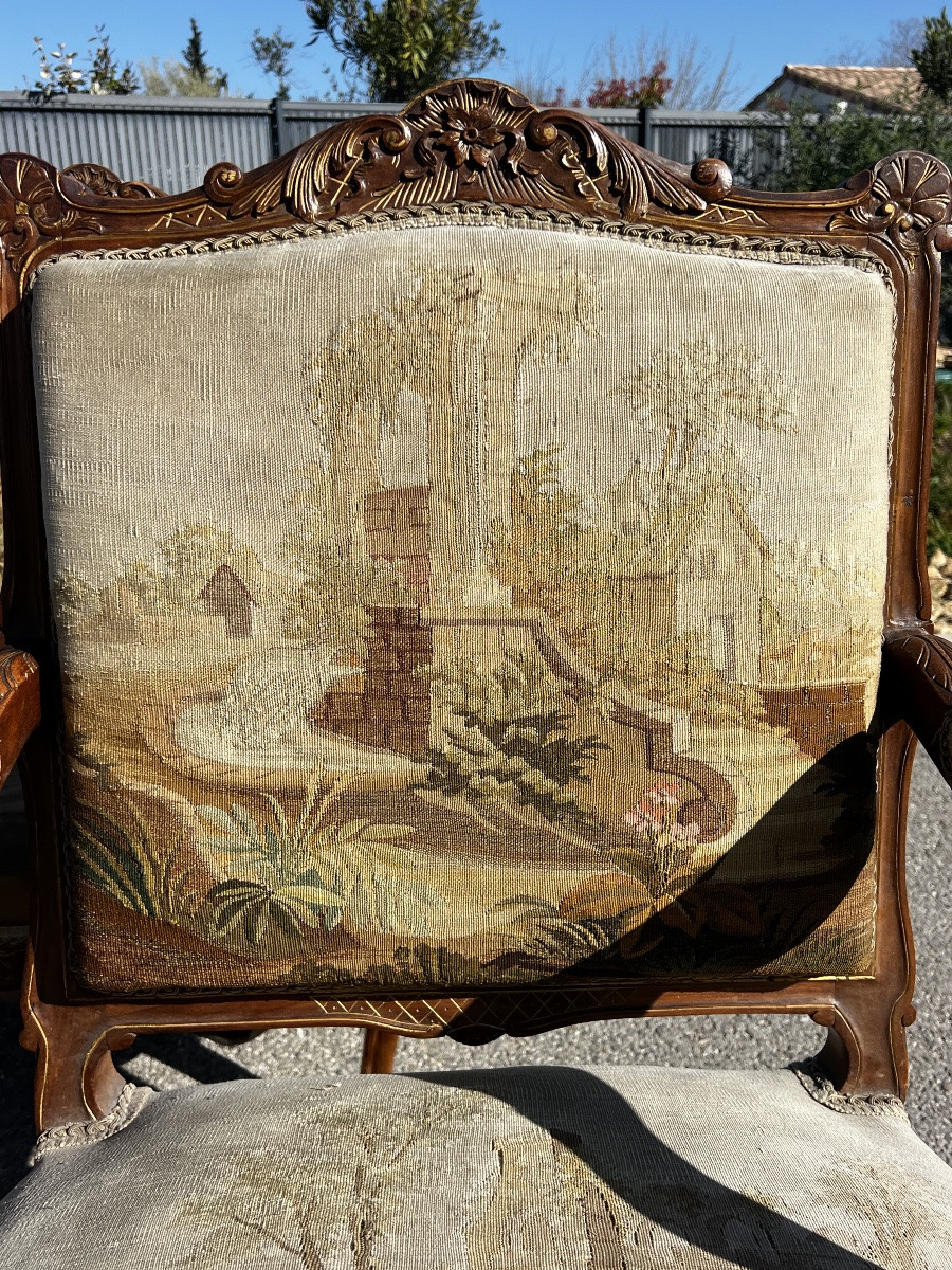 Set Of 4 Napoleon III Period Armchairs, Regency Style-photo-3