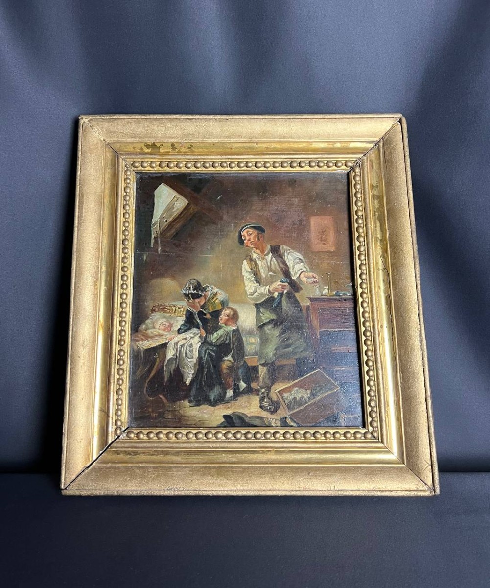 École flamande - Scène de genre,  XIXe siècle 