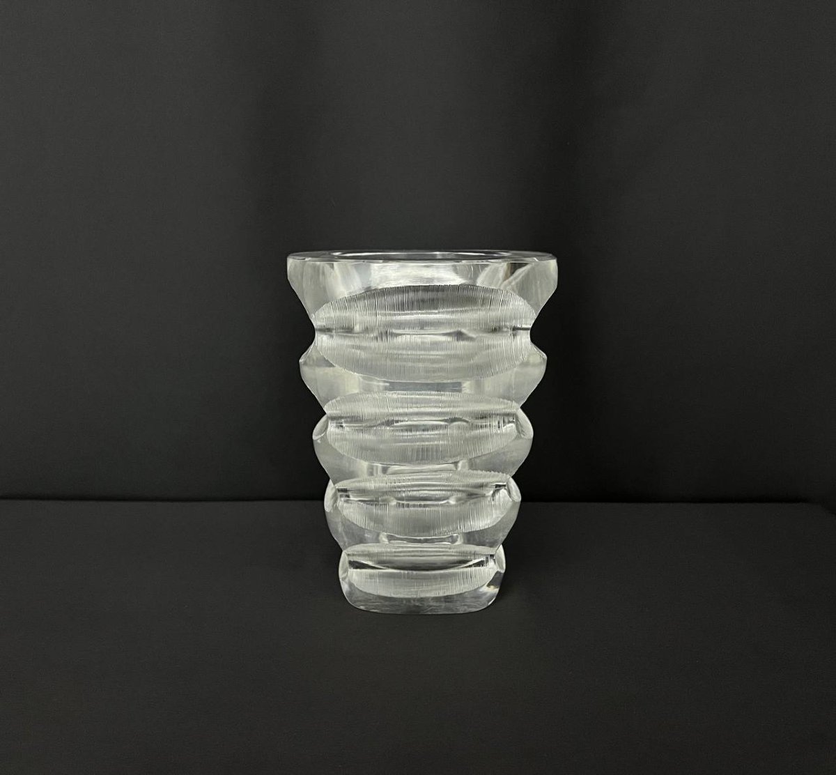 Lalique “mortefontaine” Crystal Vase, Signed Lalique France – Large Model-photo-2