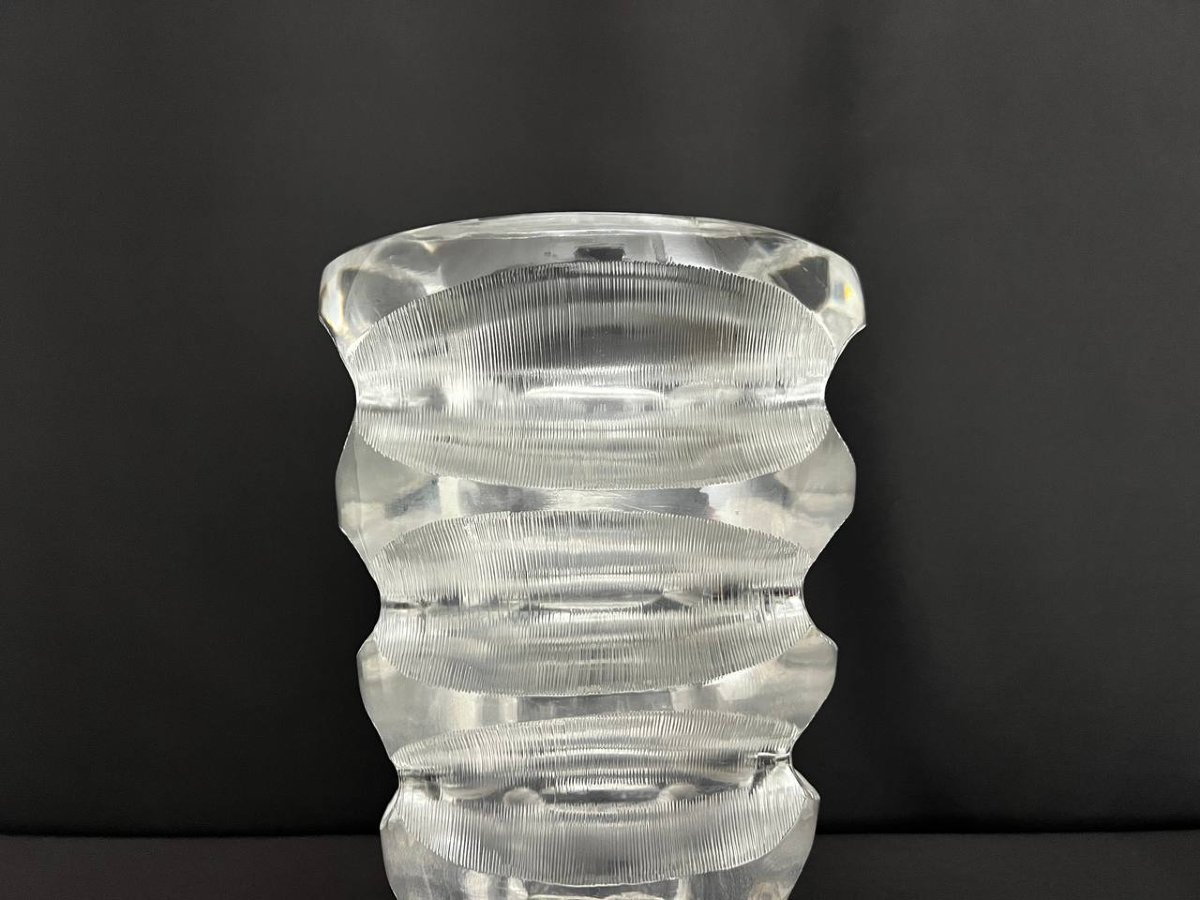 Lalique “mortefontaine” Crystal Vase, Signed Lalique France – Large Model-photo-1