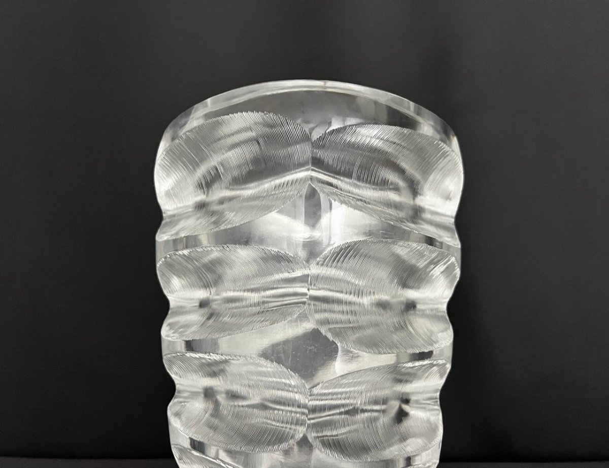 Lalique “mortefontaine” Crystal Vase, Signed Lalique France – Large Model-photo-2