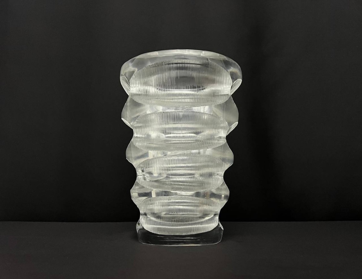 Lalique “mortefontaine” Crystal Vase, Signed Lalique France – Large Model