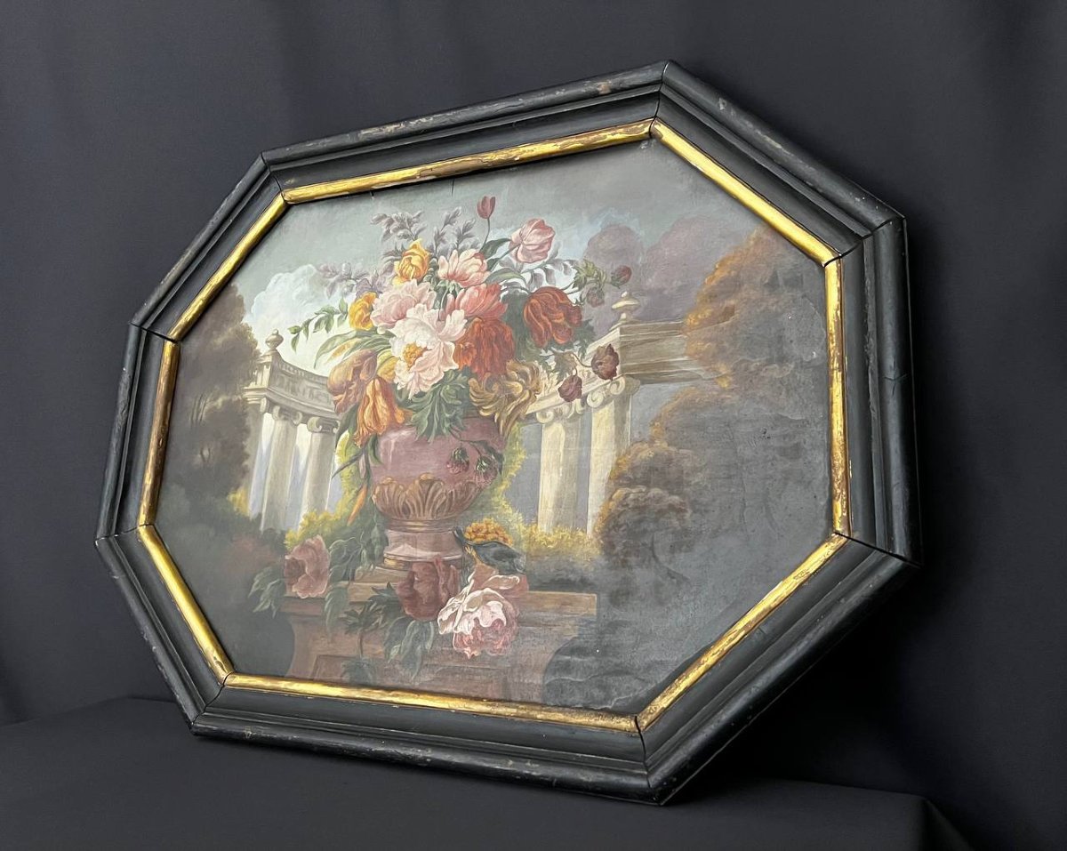 Peinture décorative aux fleurs, huile sur panneau, style néoclassique-photo-5
