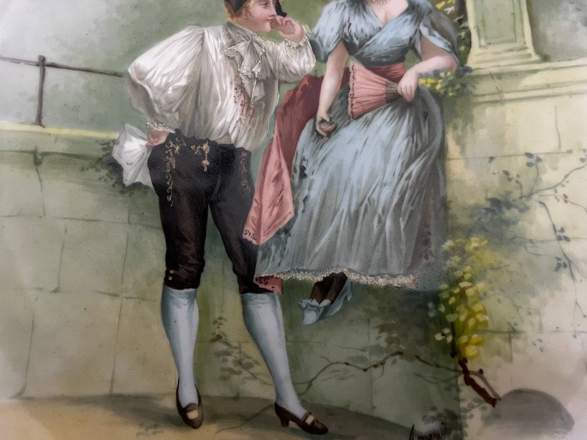 Grande assiette décorative en porcelaine française , fin XIXe – début XXe siècle     -photo-2