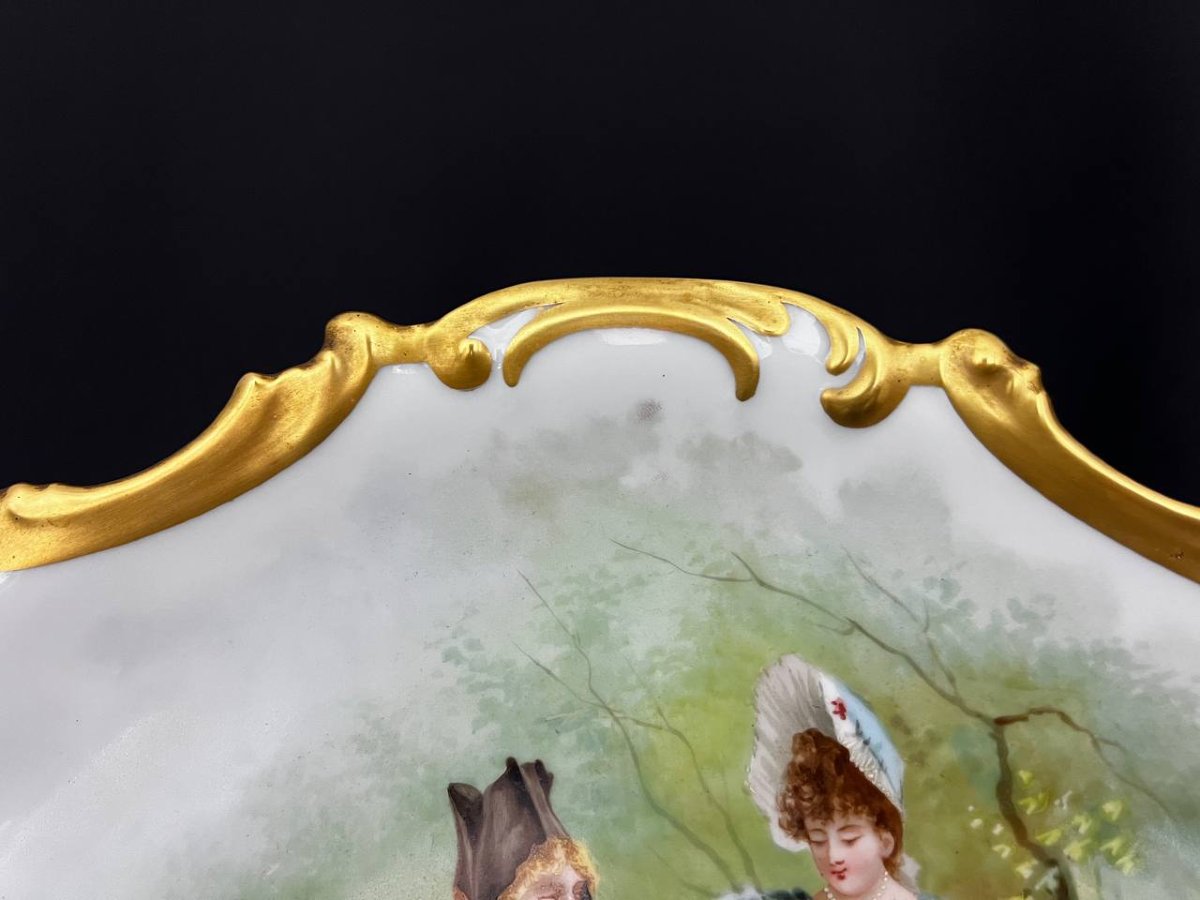 Grande assiette décorative en porcelaine française , fin XIXe – début XXe siècle     -photo-5