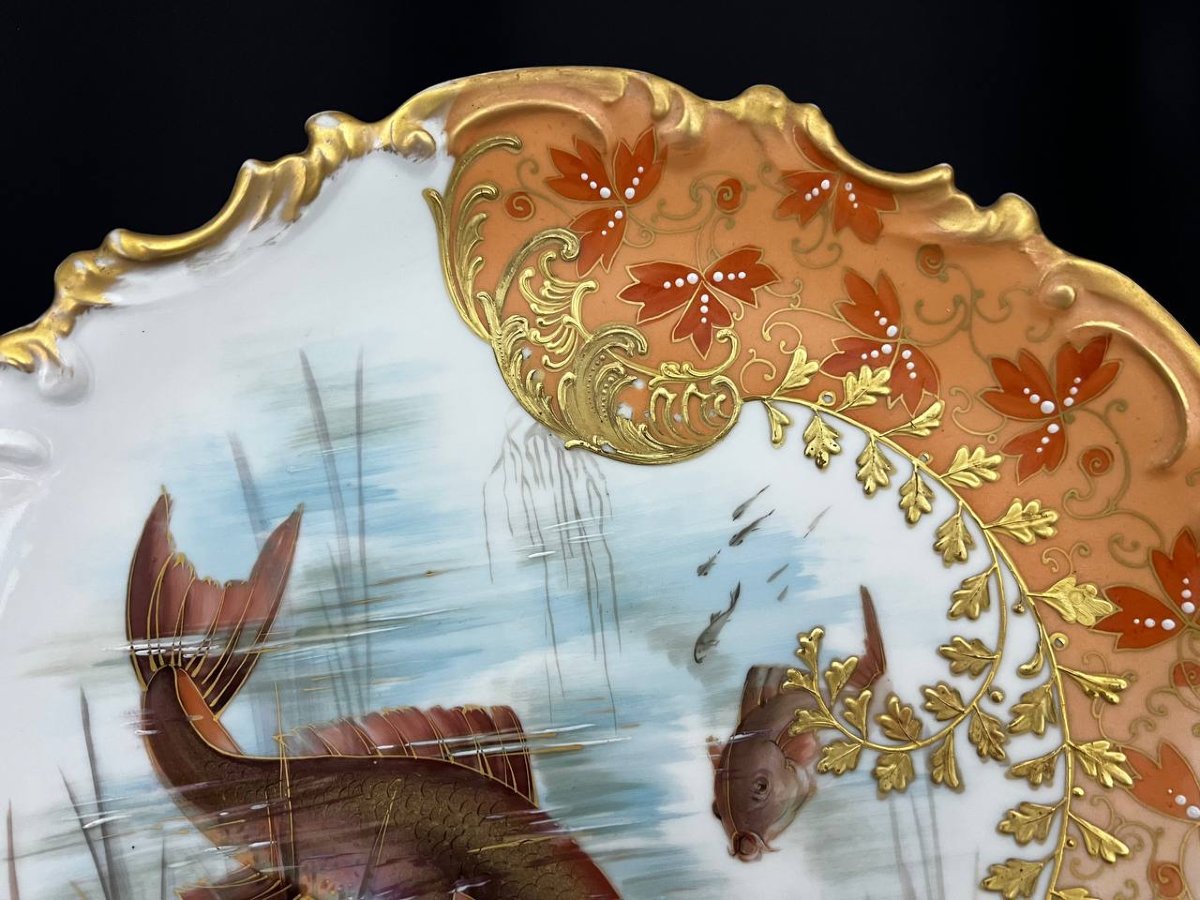 Pair Of Decorative French Porcelain Plates, Late 19th – Early 20th Century-photo-4