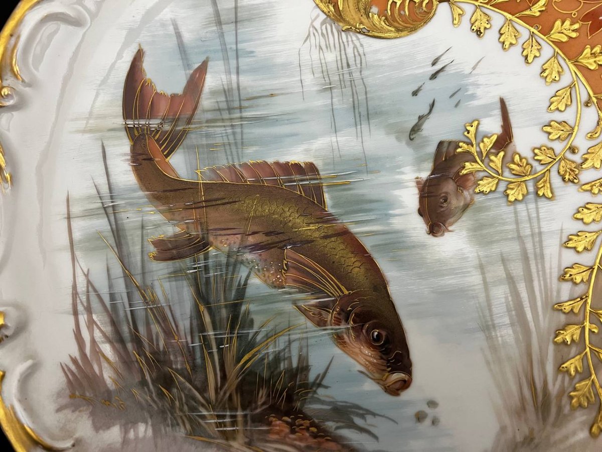 Pair Of Decorative French Porcelain Plates, Late 19th – Early 20th Century-photo-5