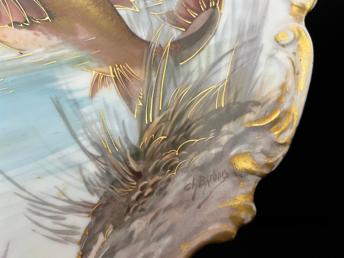 Pair Of Decorative French Porcelain Plates, Late 19th – Early 20th Century-photo-6