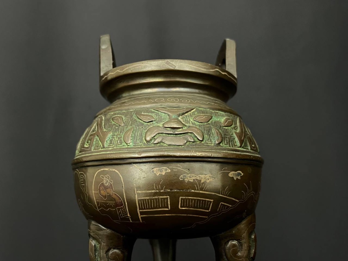 Brûle-parfum tripode en bronze, Vietnam, vers 1900-photo-3