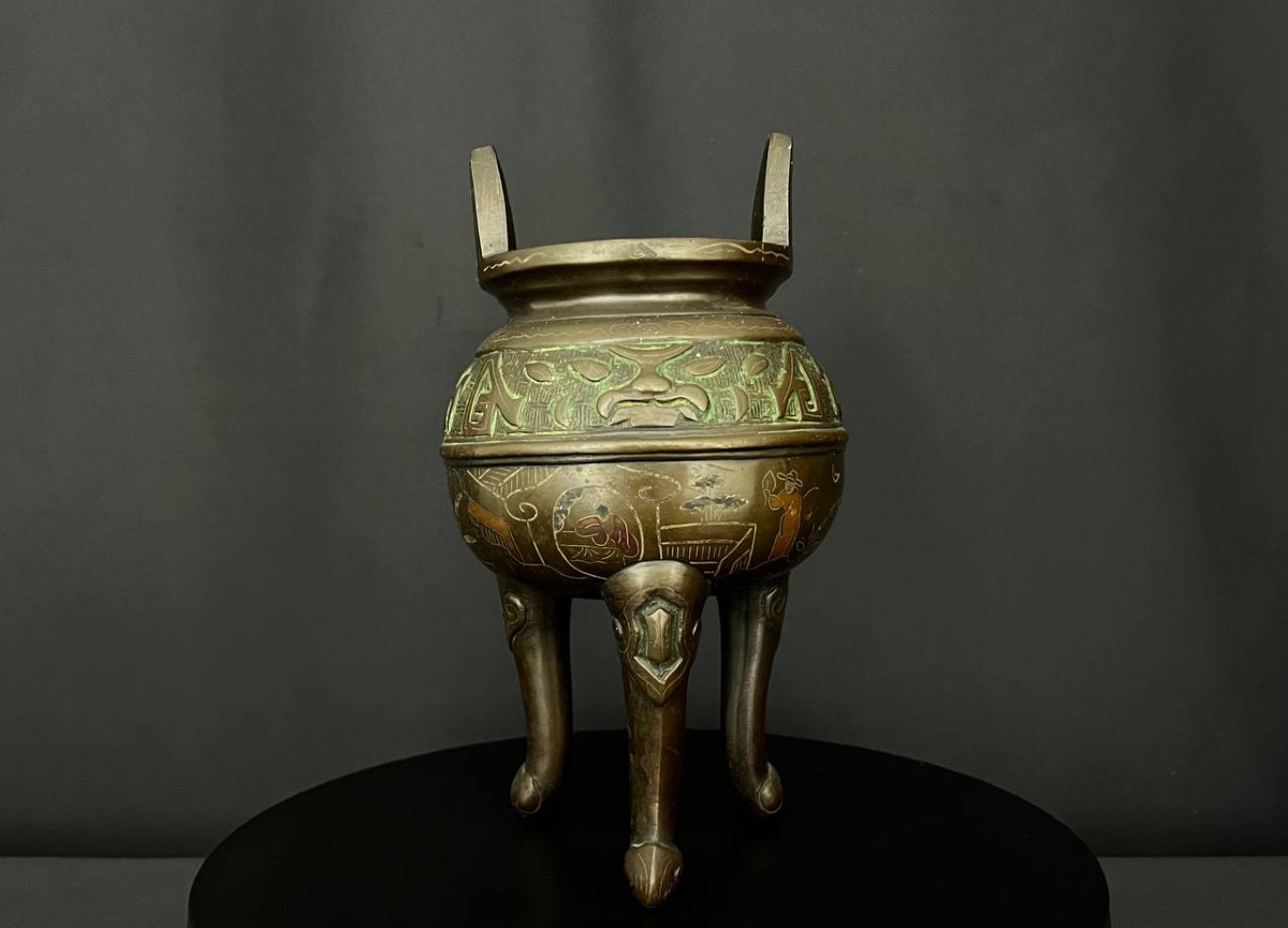 Brûle-parfum tripode en bronze, Vietnam, vers 1900-photo-4