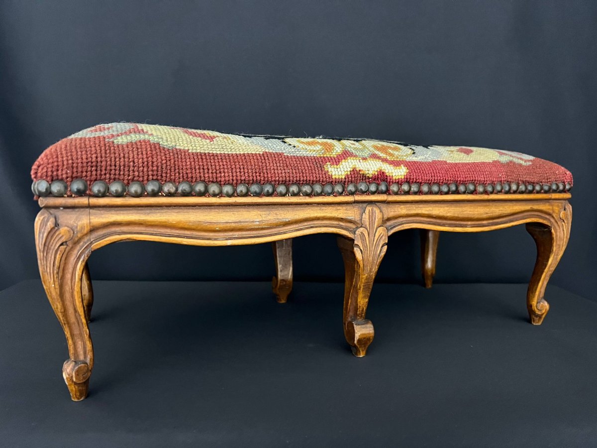 Louis XV Style Long Foot Stool-photo-3