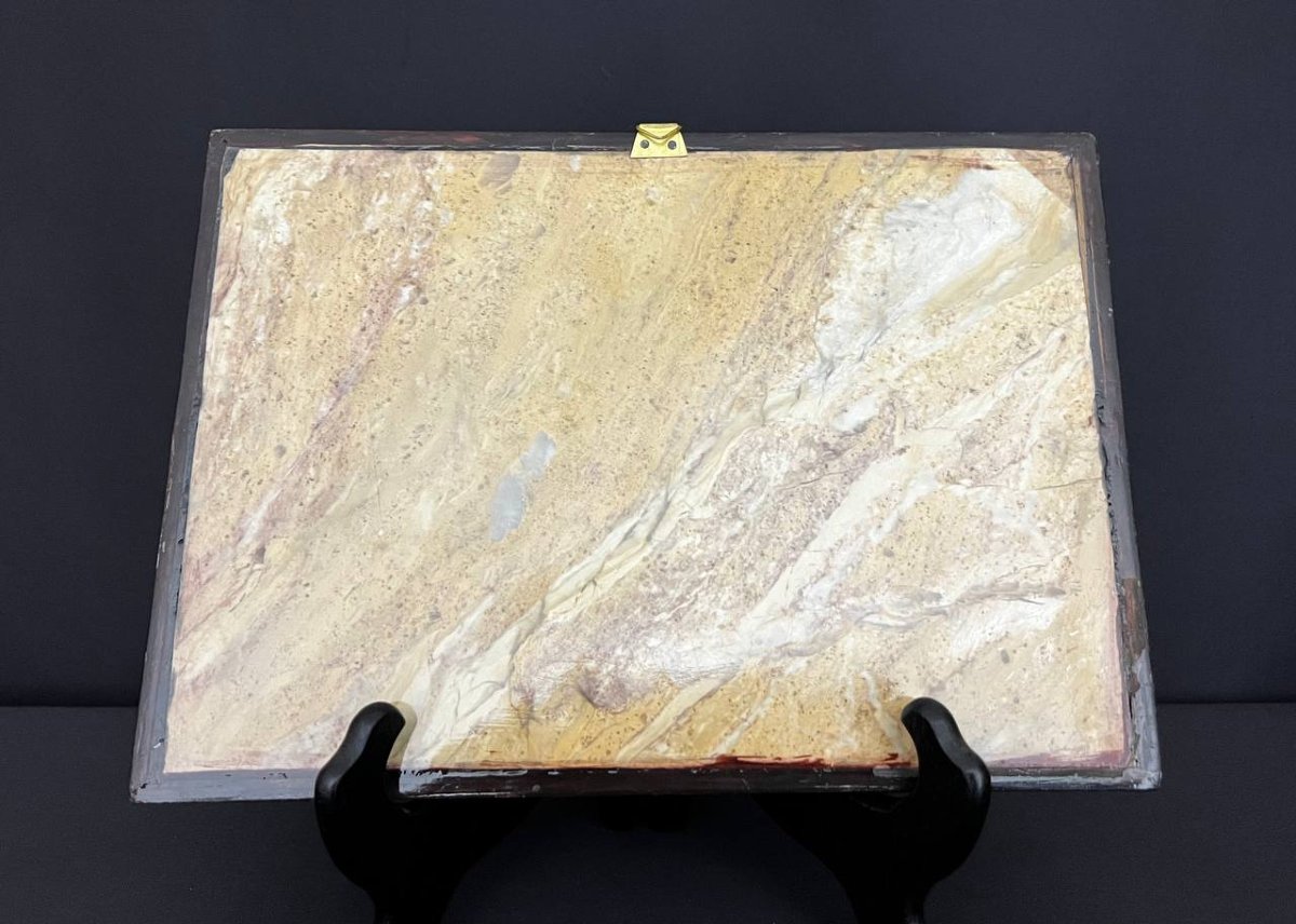 Marbled Stone Top Inlaid With Mother-of-pearl-photo-5