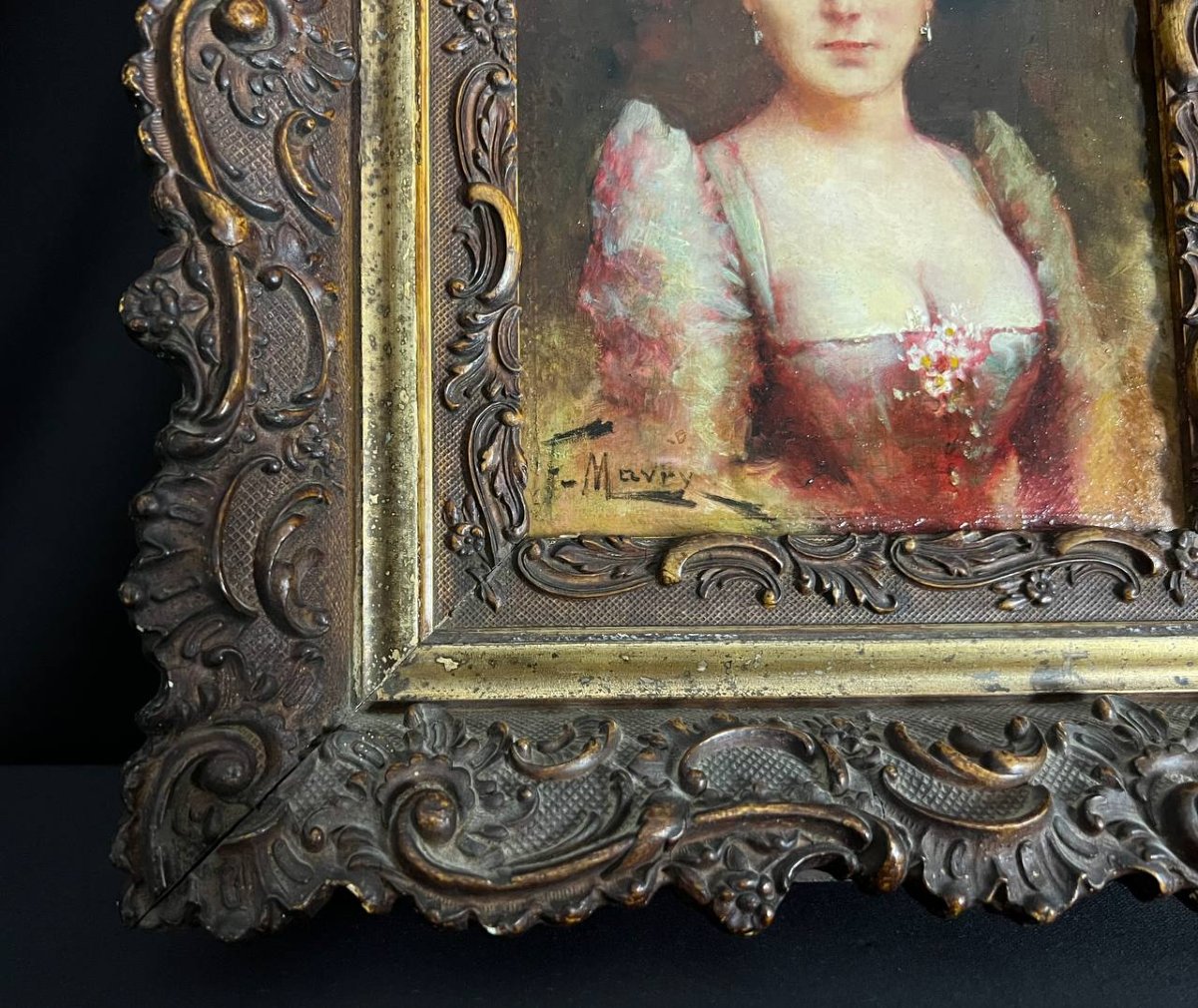Portrait Of An Elegant Woman, Oil On Panel - François Maury (1861-1933)-photo-3