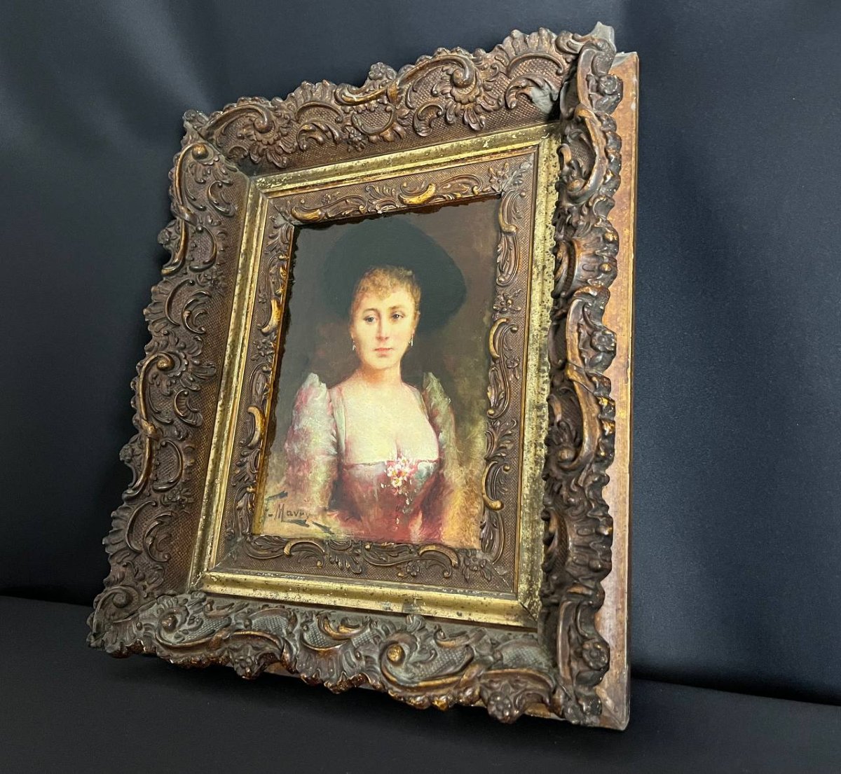 Portrait Of An Elegant Woman, Oil On Panel - François Maury (1861-1933)-photo-4