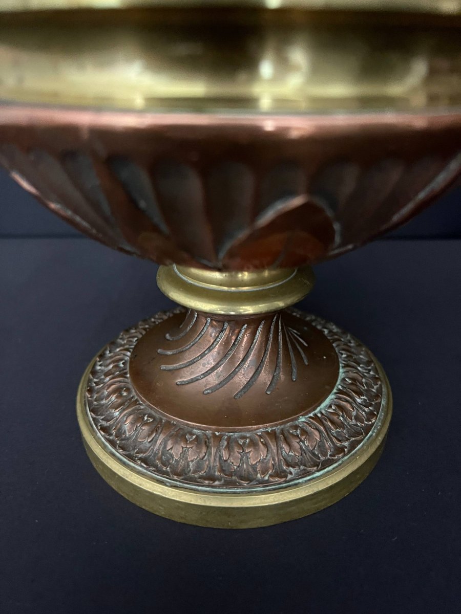 Champagne Bucket In Copper And Chased Bronze, Louis XVI Style - France, Late 19th Century-photo-4
