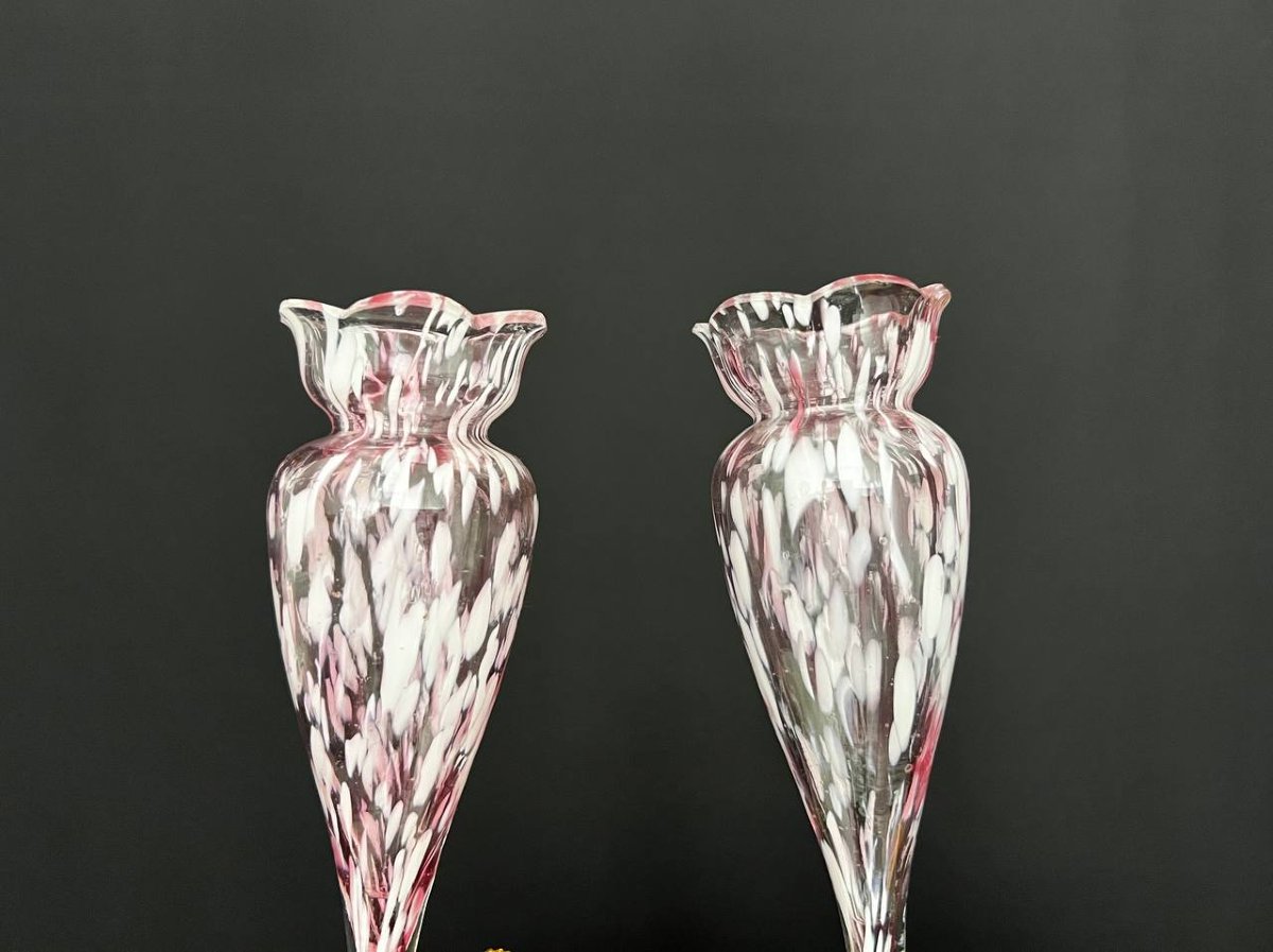 Murano Glass Centerpiece On Gold Frame-photo-2