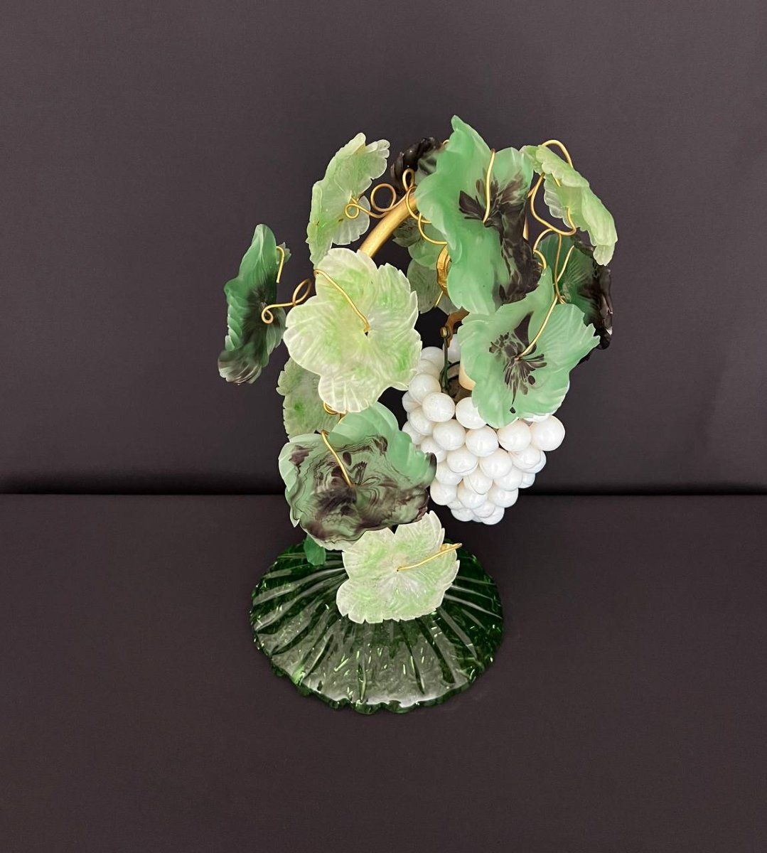 Lampe en verre de Murano à décor de vigne, esprit Art nouveau-photo-3