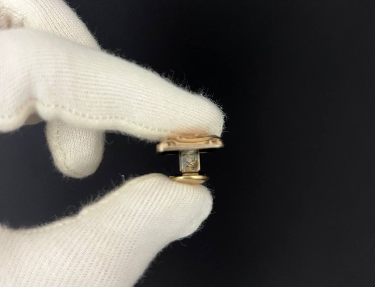 Ensemble boutons de manchette et boutons de plastron anciens-photo-3