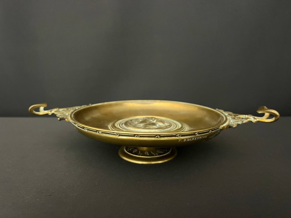 Double Patina Bronze Bowl Signed F. Barbedienne-photo-1