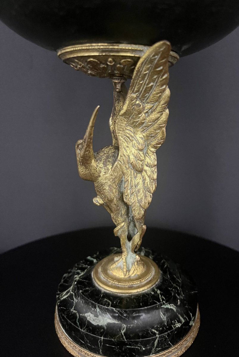 Empire Style Gilt Bronze Swan Centerpiece-photo-4