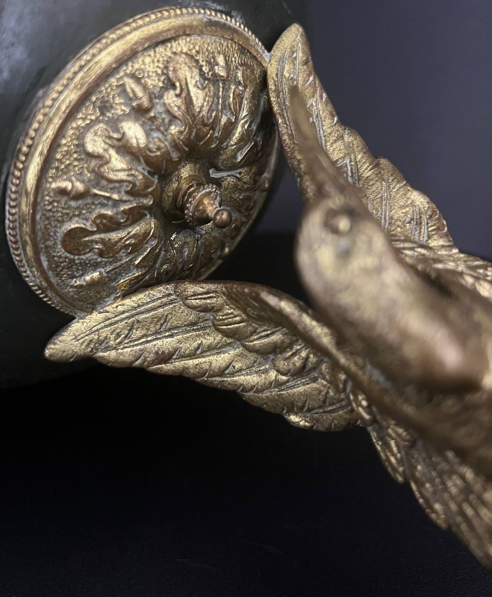 Empire Style Gilt Bronze Swan Centerpiece-photo-3