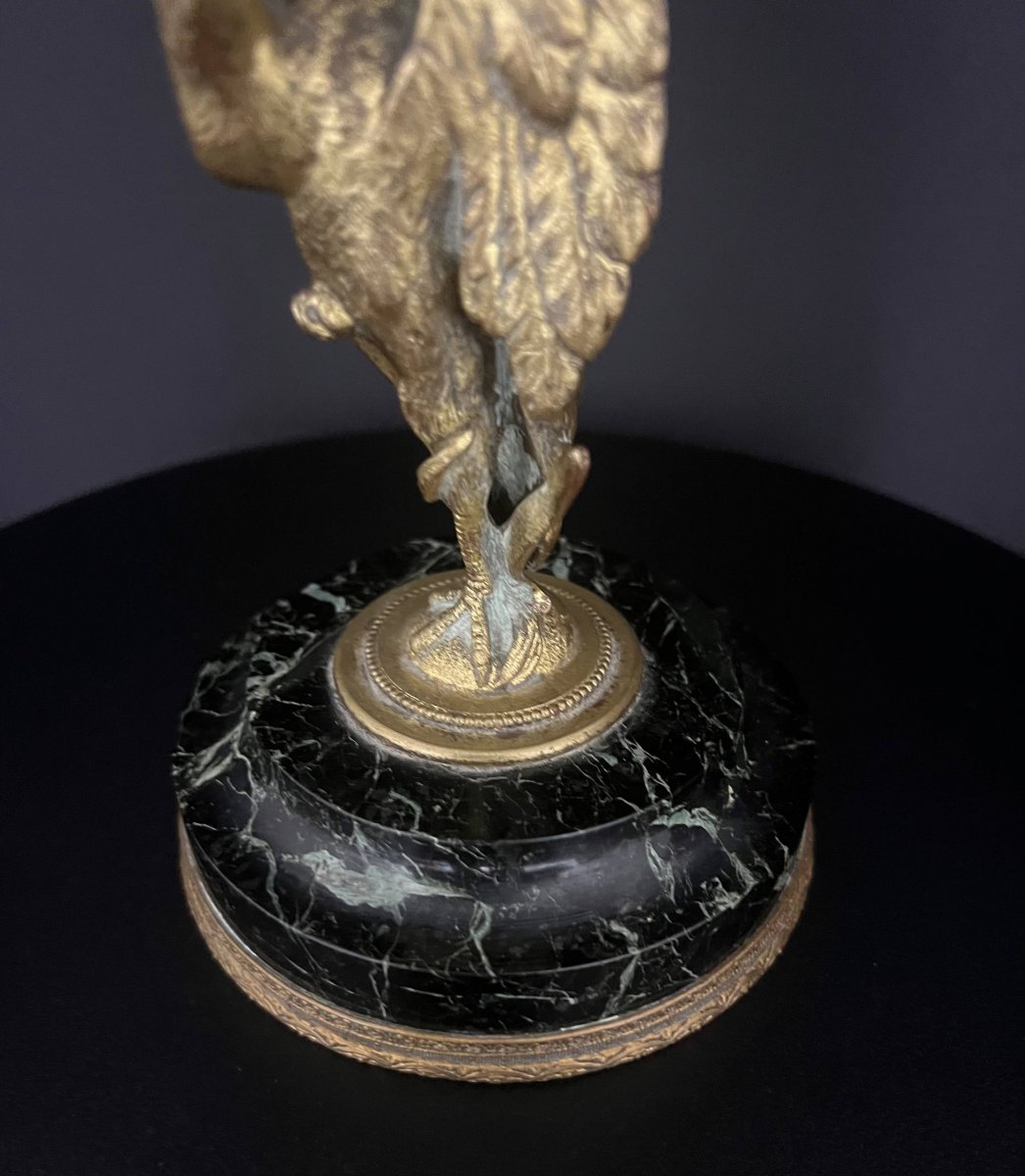 Empire Style Gilt Bronze Swan Centerpiece-photo-4