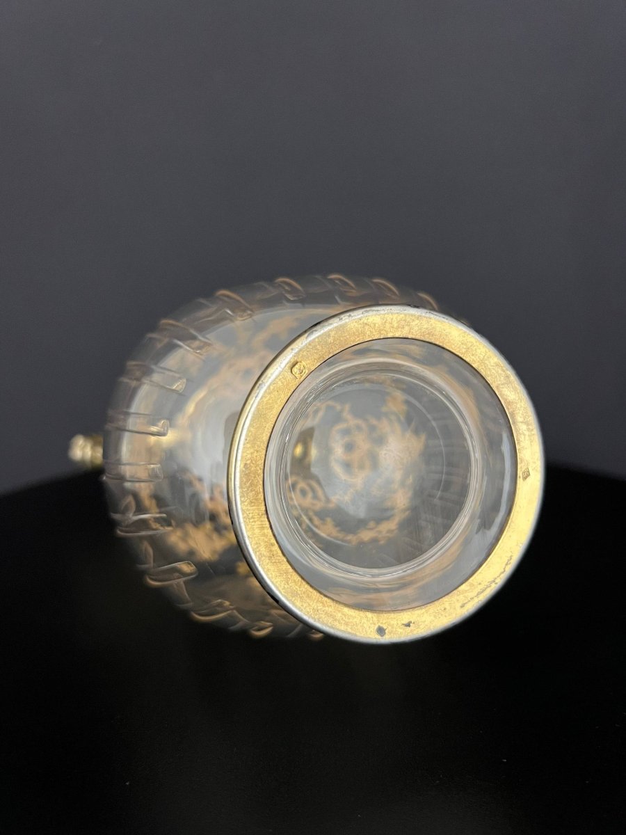 Cut Crystal Ewer With Gilded Decoration And Gilded Silver Mounting-photo-3