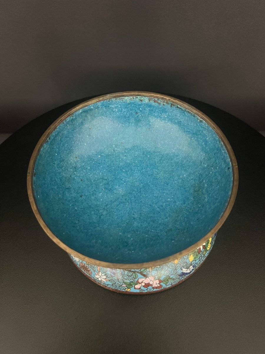 Boîte ronde en émaux cloisonnés à décor floral – Chine, époque Guangxu (1875–1908)-photo-2
