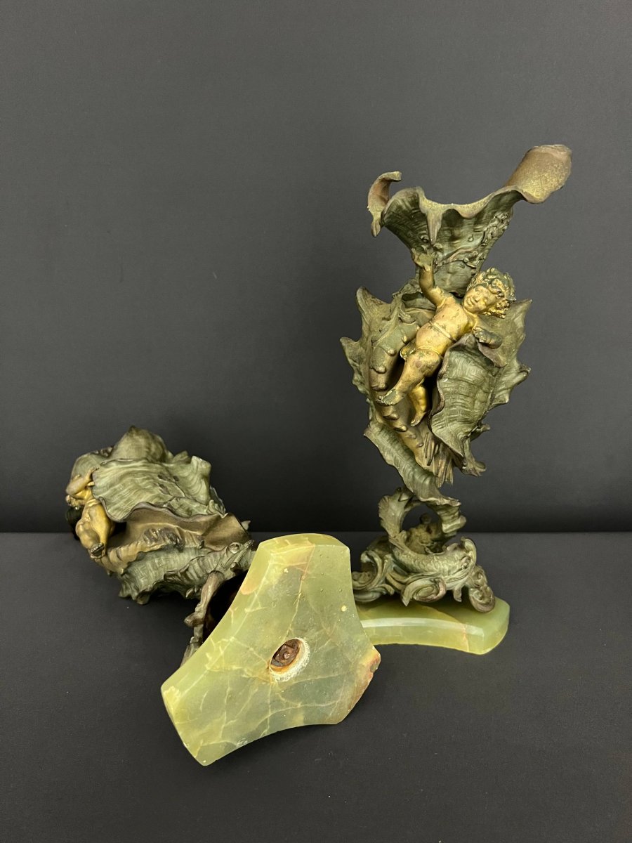 Pair Of Art Nouveau Casserole Dishes Featuring Cherubs-photo-2