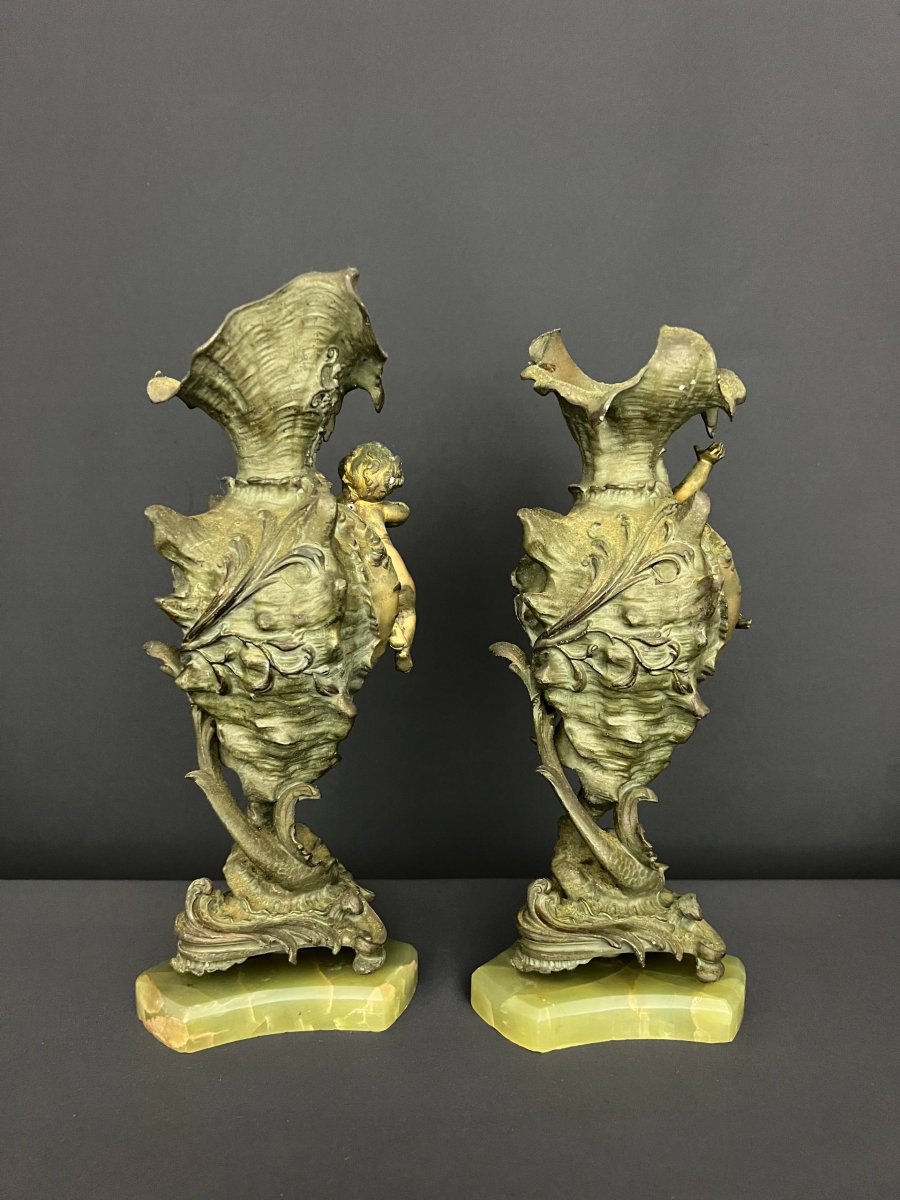 Pair Of Art Nouveau Casserole Dishes Featuring Cherubs-photo-3