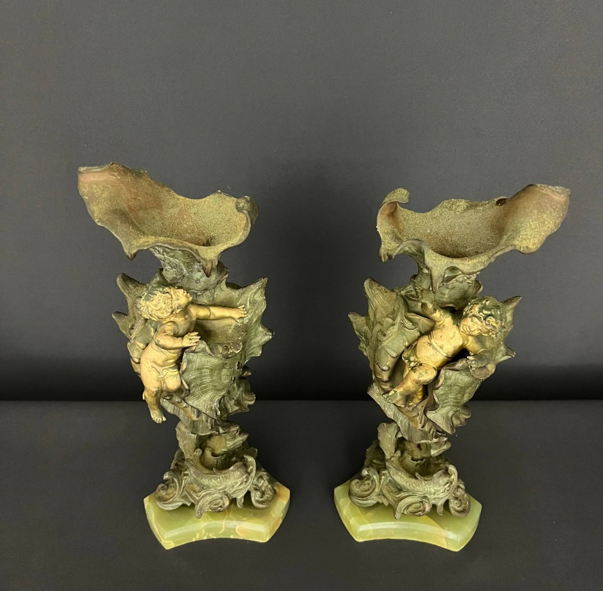 Pair Of Art Nouveau Casserole Dishes Featuring Cherubs-photo-4