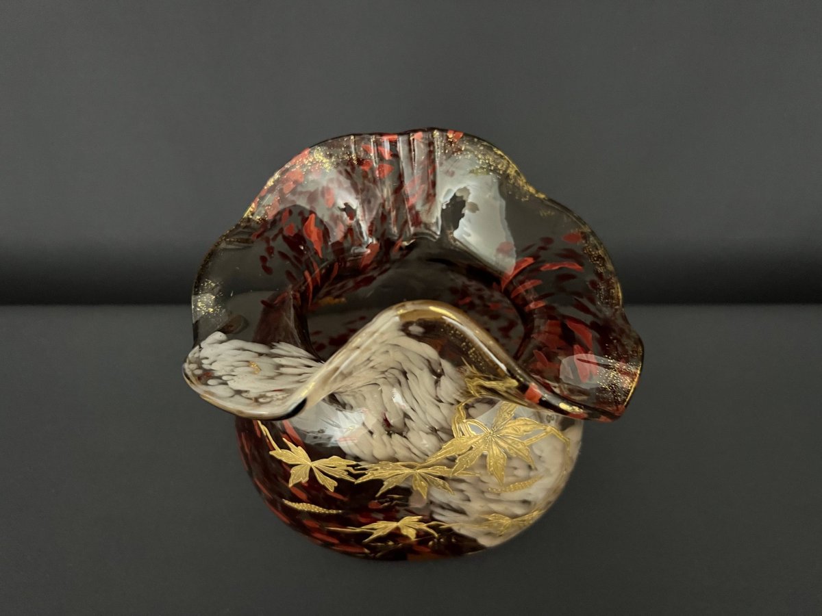 Vase en verre soufflé Art Nouveau dans le goût d’Ernest Léveillé, vers 1900-photo-3