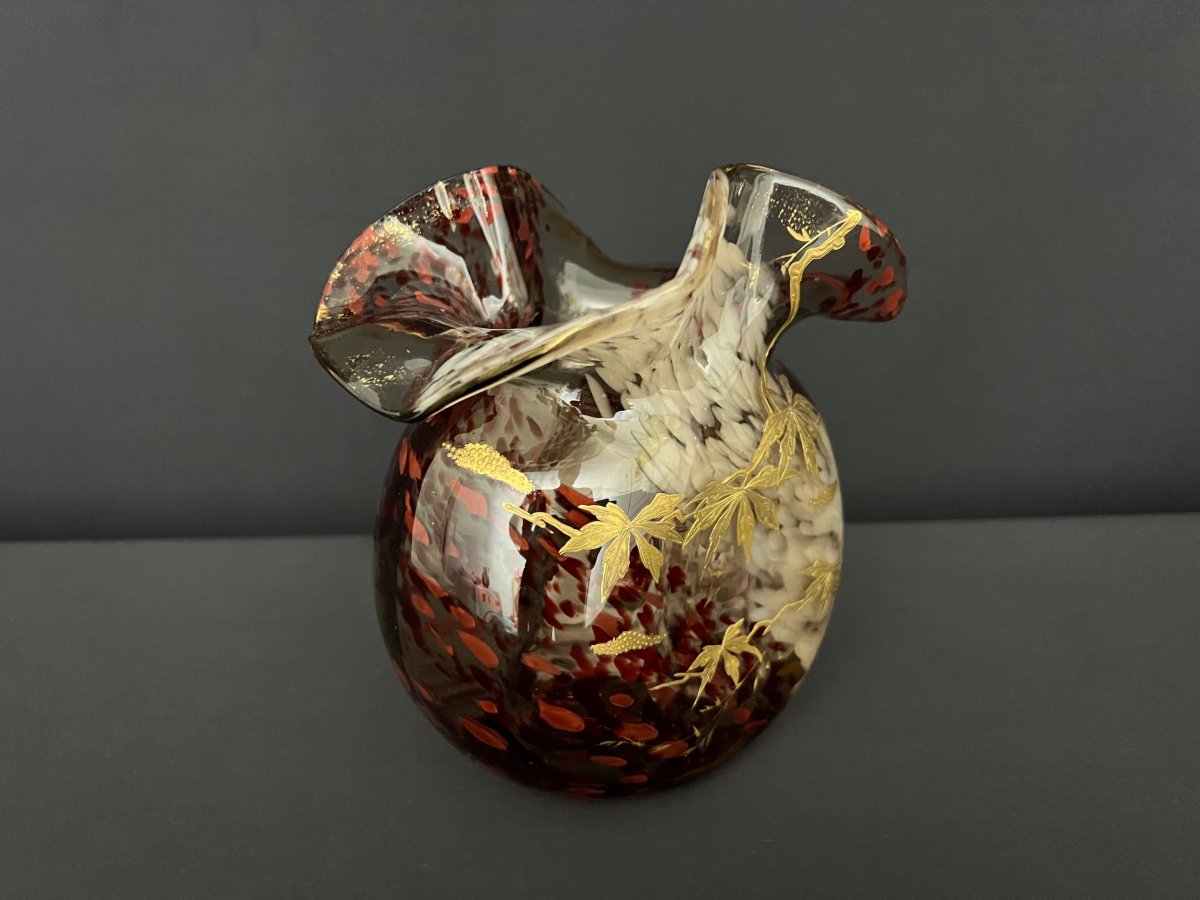 Vase en verre soufflé Art Nouveau dans le goût d’Ernest Léveillé, vers 1900-photo-4