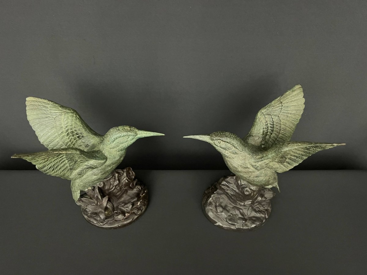 Pair Of Art Deco-style Bird Sculptures-photo-3
