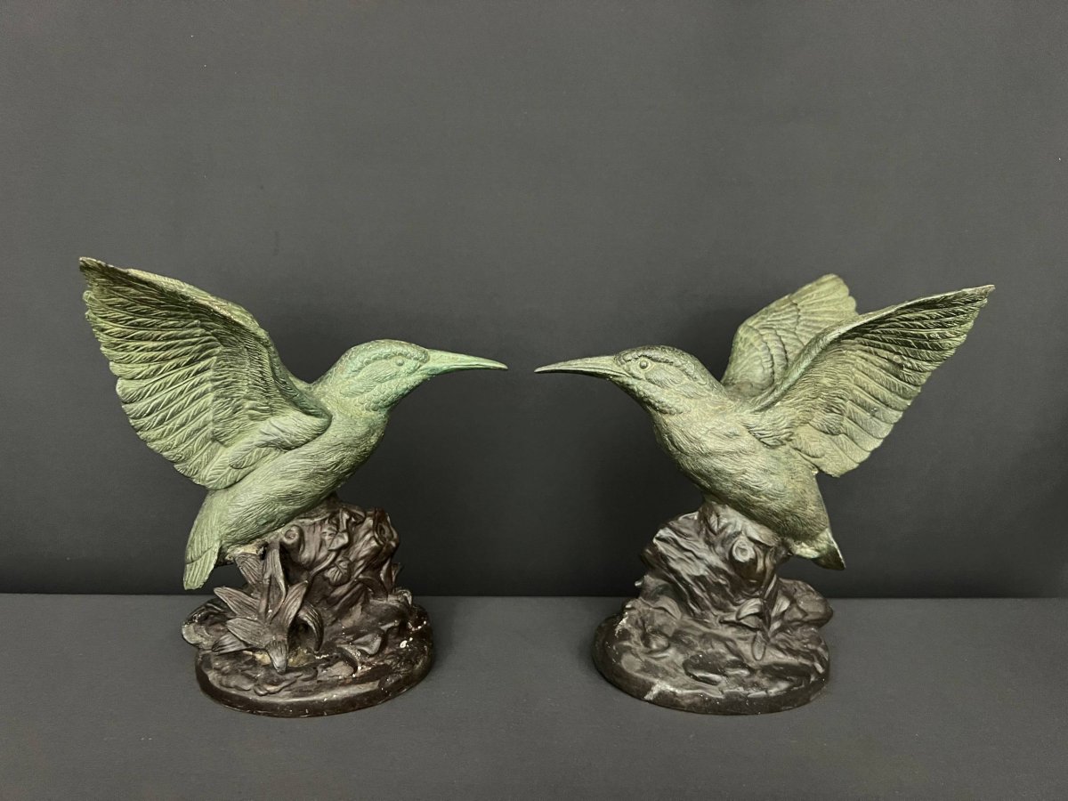 Pair Of Art Deco-style Bird Sculptures-photo-3