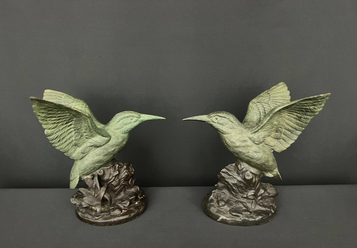 Pair Of Art Deco-style Bird Sculptures