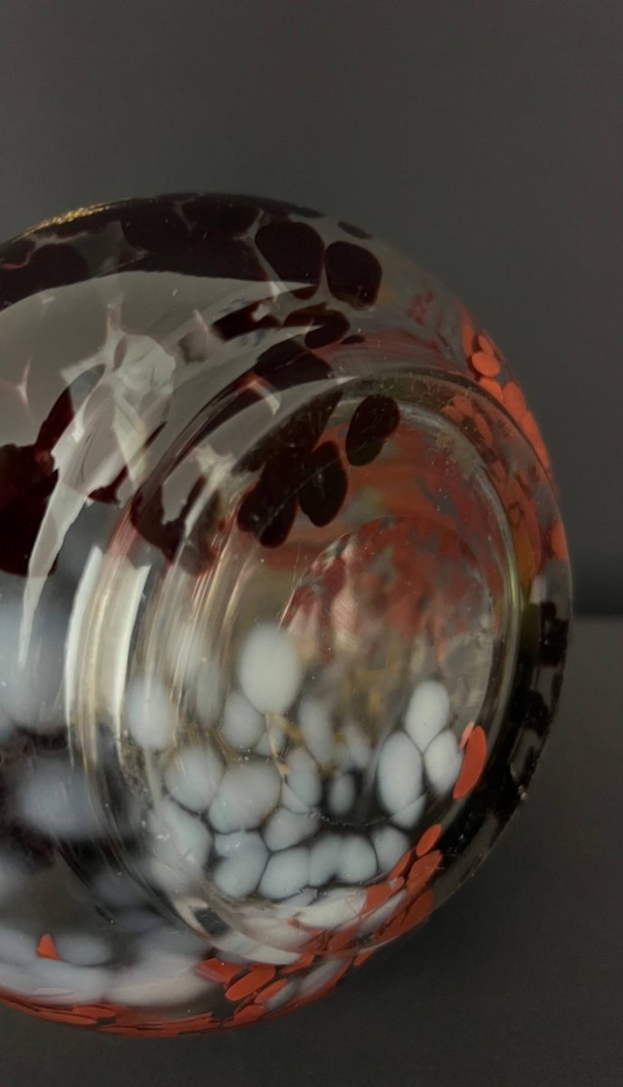 Vase en verre à décor polychrome et doré dans le goût d’Eugène Rousseau-photo-3